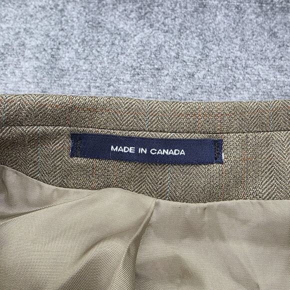 Vintage Chaps Ralph Lauren Blazer Mens 38S Brown Herringbone Wool Silk 3 Button - Picture 14 of 16